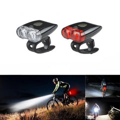 Set far si stop led bicicleta reincarcabile usb 3 moduri iluminare
