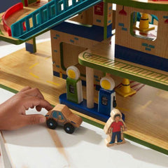Set Garaj cu Spalatorie Kidkraft si Accesorii din Lemn