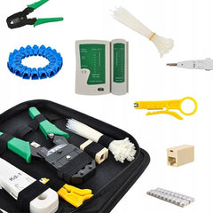 Set Instrumente de Retea Lan tester cabluri mufe cleste instrument sertizare husa