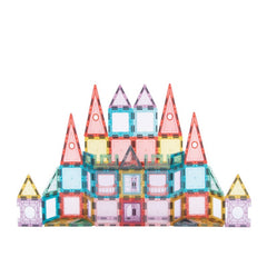 Set magnetic pentru constructii 66 piese multicolor plastic transparent