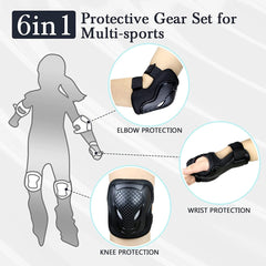 Set pentru copii 6 protectii pentru Genunchi Coate si Incheieturi (bicicleta role skateboard patine)