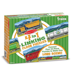 Set puzzle podea conectabile Trenuri Melissa and Doug
