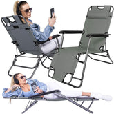 Sezlong Pliabil tip Scaun pentru Camping sau Plaja din Pvc