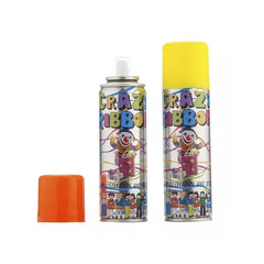 Spray confetti pentru petreceri crazzy ribbon diverse culori culoare galben
