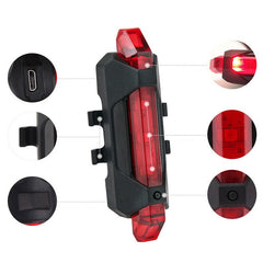 Stop bicicleta 5 Led-uri Acumulator Reincarcabil Usb impermeabil