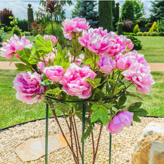 Suport metalic de flori pentru exterior set 3 bucati 25x75 cm verde