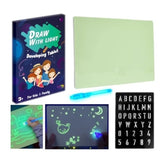 Tablita fosforescenta rescriptibila interactiva format a3 breloc uv inclus