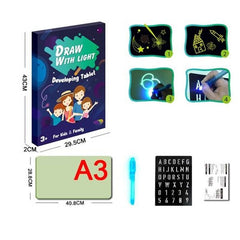 Tablita fosforescenta rescriptibila interactiva format a3 breloc uv inclus