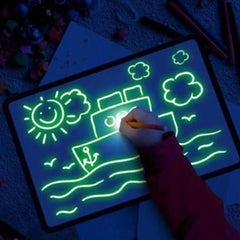 Tablita fosforescenta rescriptibila interactiva format a3 breloc uv inclus