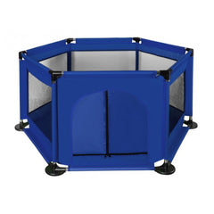 Tarc loc de joaca pentru copii din material textil albastru