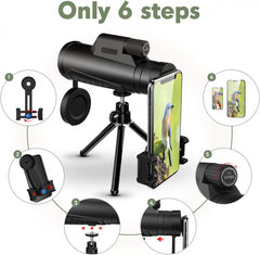 Telescop monocular 12x50 cu suport Smartphone