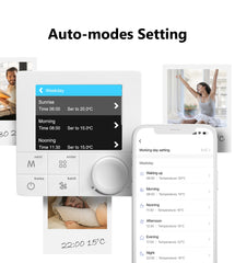 Termostat Digital Wifi programabil ecran Lcd Control Vocal Smartphone android ios alb