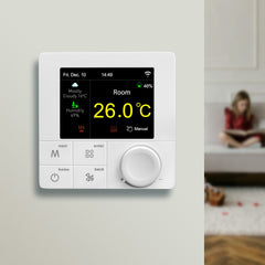 Termostat Digital Wifi programabil ecran Lcd Control Vocal Smartphone android ios alb