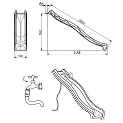 Tobogan HDPE S line 2.9m turcoaz duza apa
