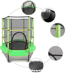 Trambulina copii diametru 140 cm ma-im 45 kg cu plasa de protectie scara acces verde