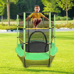 Trambulina copii diametru 140 cm ma-im 45 kg cu plasa de protectie scara acces verde