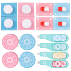 Trusa doctor stomatolog copii set din lemn cu multiple accesorii geanta cu fermoar