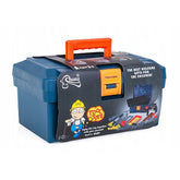 Trusa unelte constructii 32 piese burghiu surubelnite ciocan fierastrau de mana cutie depozitare