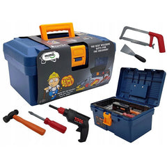 Trusa unelte constructii 32 piese burghiu surubelnite ciocan fierastrau de mana cutie depozitare