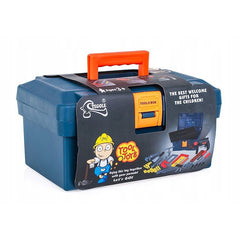 Trusa unelte constructii 32 piese burghiu surubelnite ciocan fierastrau de mana cutie depozitare