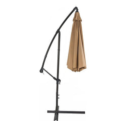 Umbrela de gradina diametru 300 cm suport tip picior reglabila impermeabila cadru otel tan