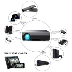 Video proiector full hd redare 4k home theater lcd 1920x1080 3600lm difuzor usbhdmivgajack 3.5