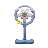 Volan auto interactiv sunete si lumini rotire 360 grade 13 functii kilometraj digital diametru 25 cm albastru