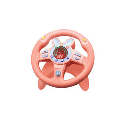 Volan interactiv cu suport si rotire la 360 grade kilometraj digital iluminare in 12 culori muzica roz