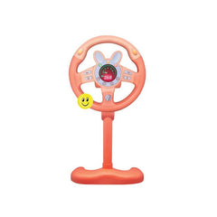 Volan interactiv cu suport si rotire la 360 grade kilometraj digital iluminare in 12 culori muzica roz