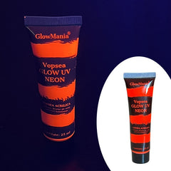 Vopsea glow uv neon rosie pentru machiaj fata si corp 25 ml