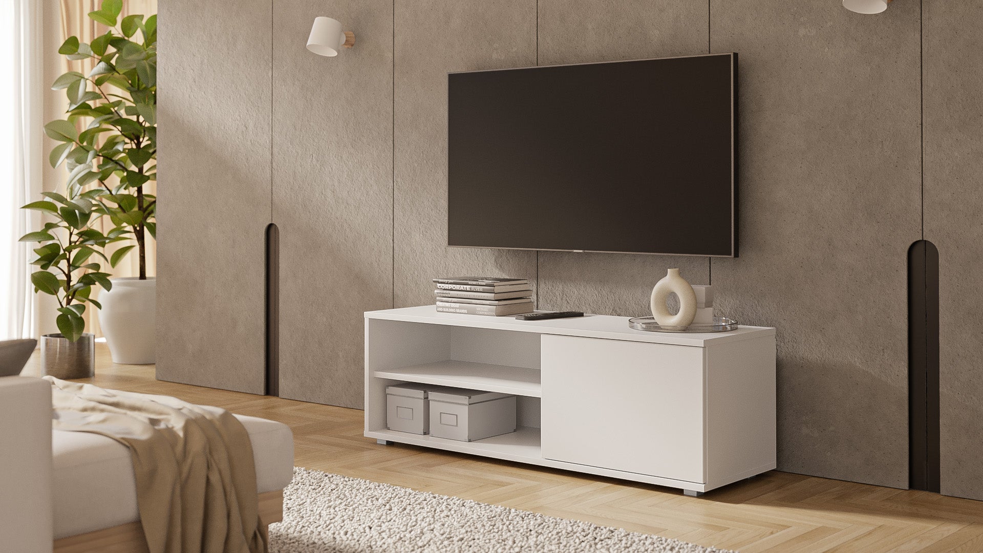 Dulap RTV VIVA 110 cm - Alb