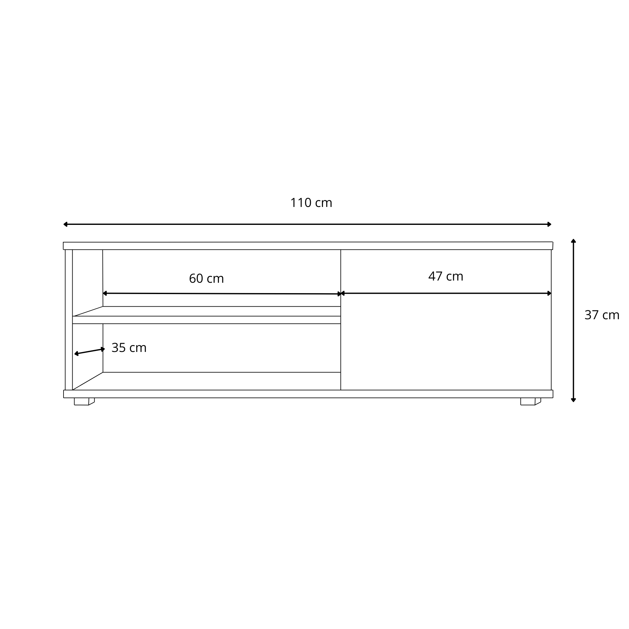 Dulap RTV VIVA 110 cm - Alb