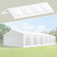Acoperis pentru cort de 12x6x2.63.7 metri ignifugat 480 gmp prindere scai pvc alb