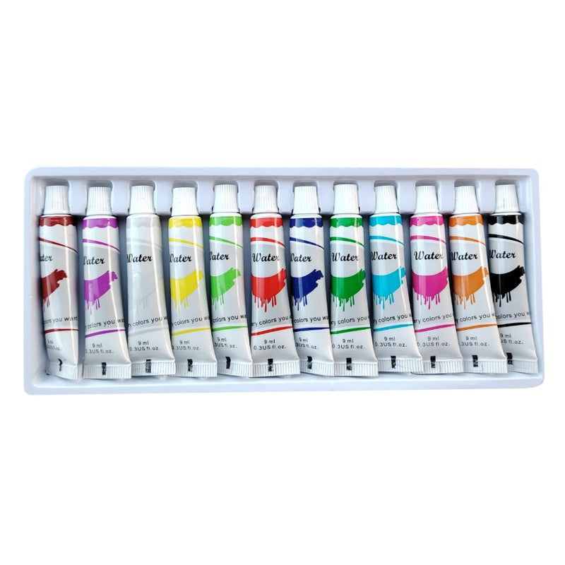 Acuarele tempera 12 culori 9 ml culoare water color