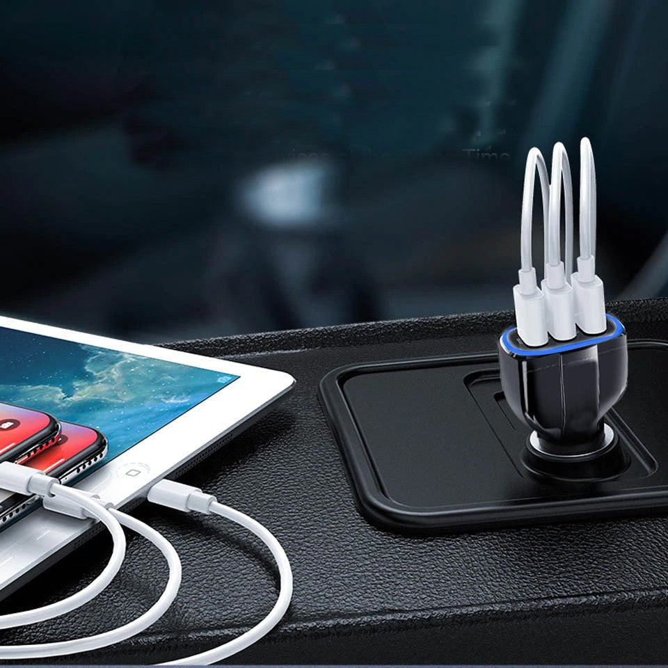 Adaptor Bricheta Auto 3 porturi USB qc 3.0 12-24v negru