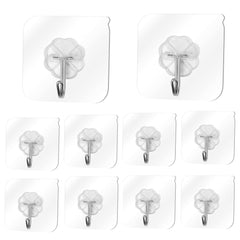 Agatatoare cuier set 10 bucati autoadezive baza transparenta 6x6 cm