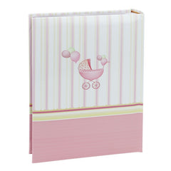 Album foto baby chart book personalizabil 300 fotografii 10-15 cm spatiu notite pagini cartonate culoare roz