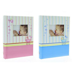 Album foto baby chart book personalizabil 300 fotografii 10-15 cm spatiu notite pagini cartonate culoare roz
