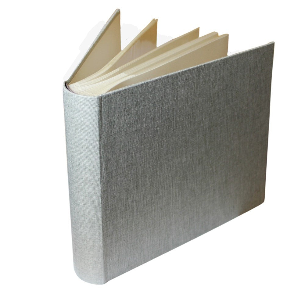 Album foto canvas book capacitate 200 poze format 10-15 cm spatiu notite culoare gri