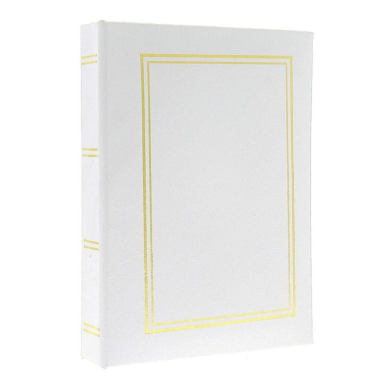 Album foto clasic de buzunar 100 poze format 10x15 piele ecologica alb