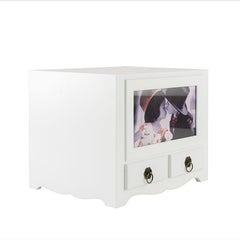 Album foto din lemn cu 2 sertare 10-15 personalizabil Procart - Alb