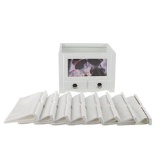 Album foto din lemn cu 2 sertare 10-15 personalizabil Procart - Alb