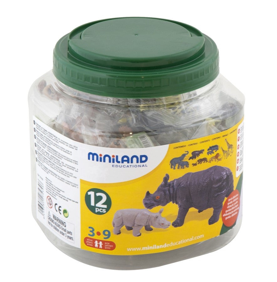 Animale salbatice cu puii set de 12 figurine - Miniland