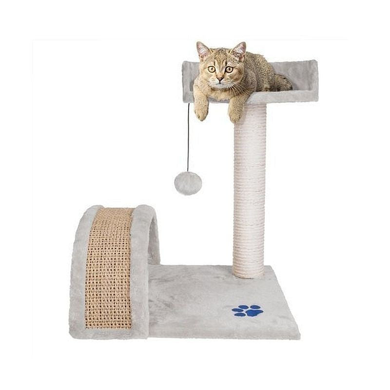 Ansamblu de joaca pentru Pisici Multifunctional cu 2 nivele funie Sisal gri