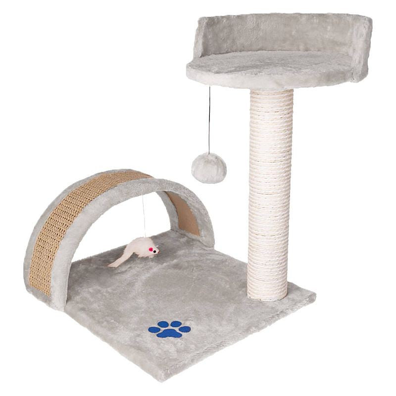 Ansamblu de joaca pentru Pisici Multifunctional cu 2 nivele funie Sisal gri