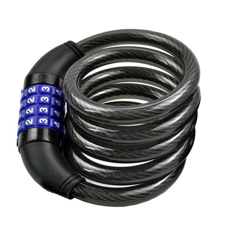 Antifurt bicicleta cablu cu inchidere cifru lungime 80cm PRC negru