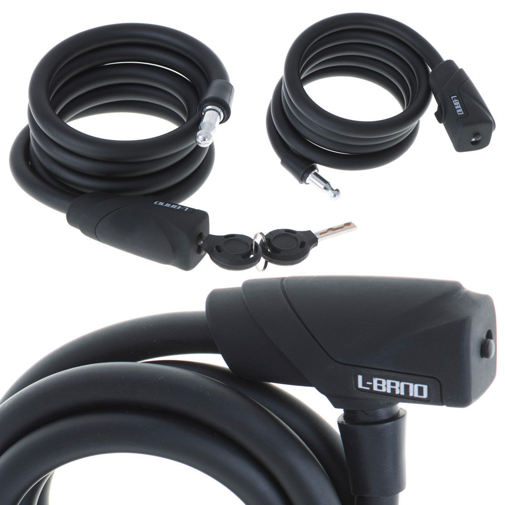 Antifurt bicicleta Dispozitiv de blocare biciclete spiralat cu Cheie 150cm Negru