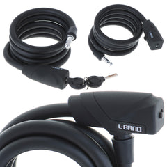 Antifurt bicicleta Dispozitiv de blocare biciclete spiralat cu Cheie 150cm Negru