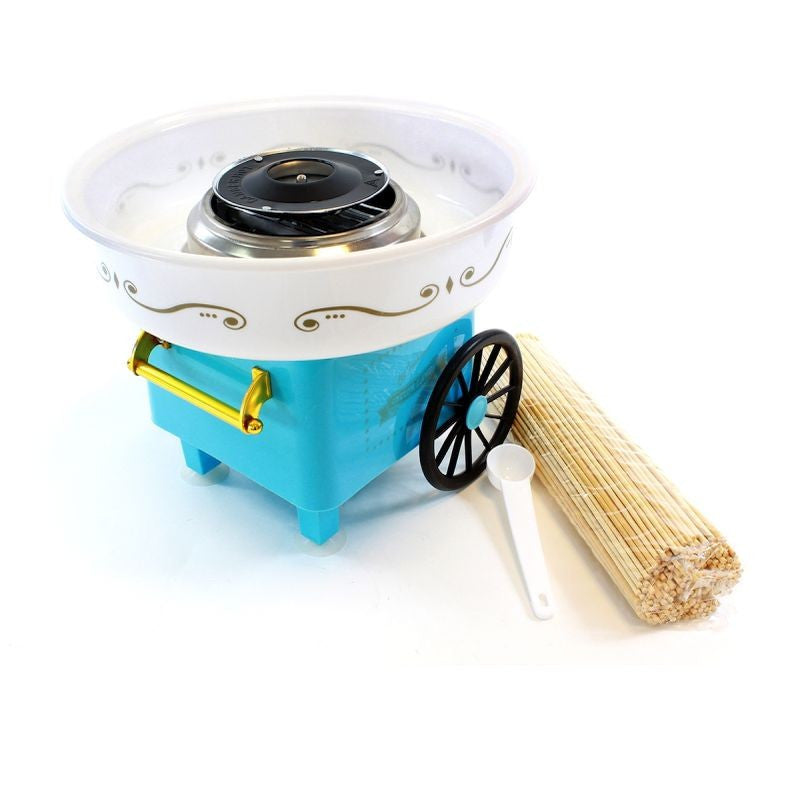 Aparat de facut vata de zahar 500w include 200 betisoare bol 30 cm culoare albastru