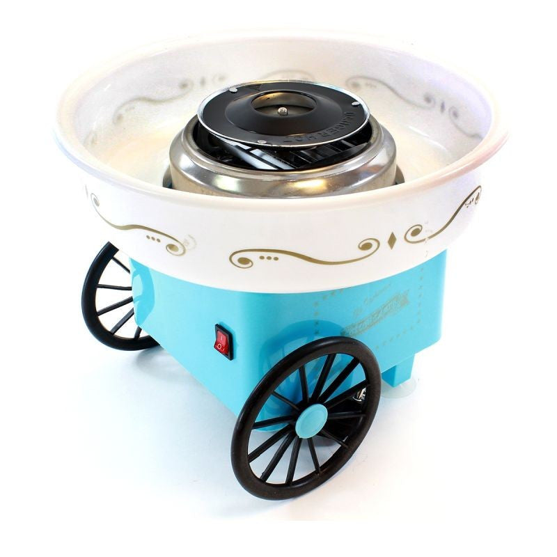 Aparat de facut vata de zahar 500w include 200 betisoare bol 30 cm culoare albastru